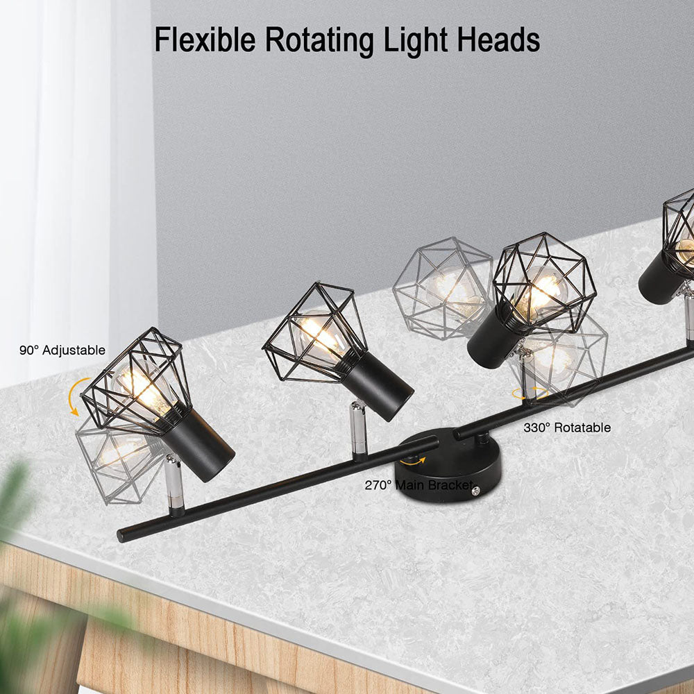 Modern Adjustable Track Lighting for Living Rooms - Sleek Iron Design for Stylish Home Illumination