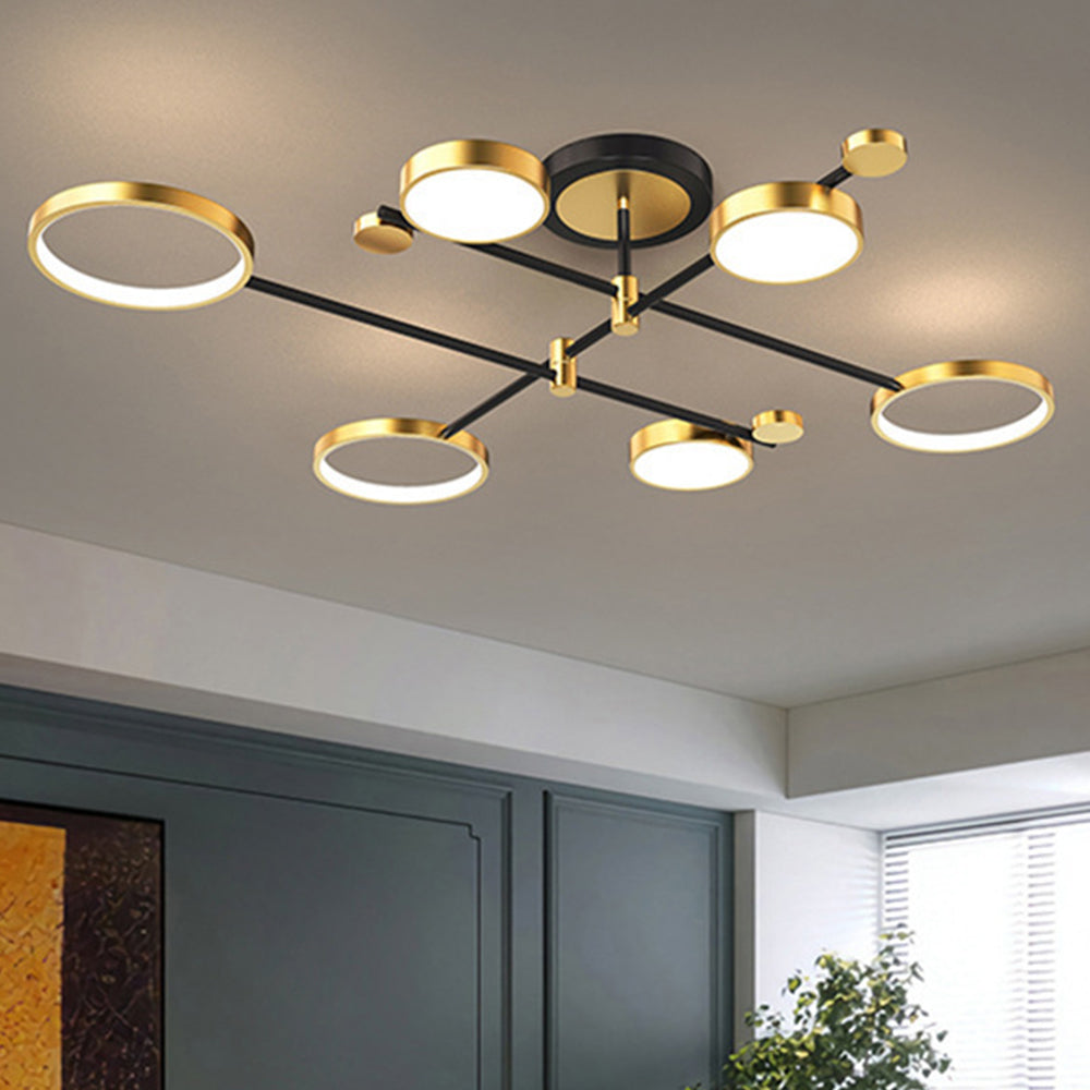 Contemporary LED Ceiling Light for Living Room - Modern Rings Design for Stylish Illumination and Ambience