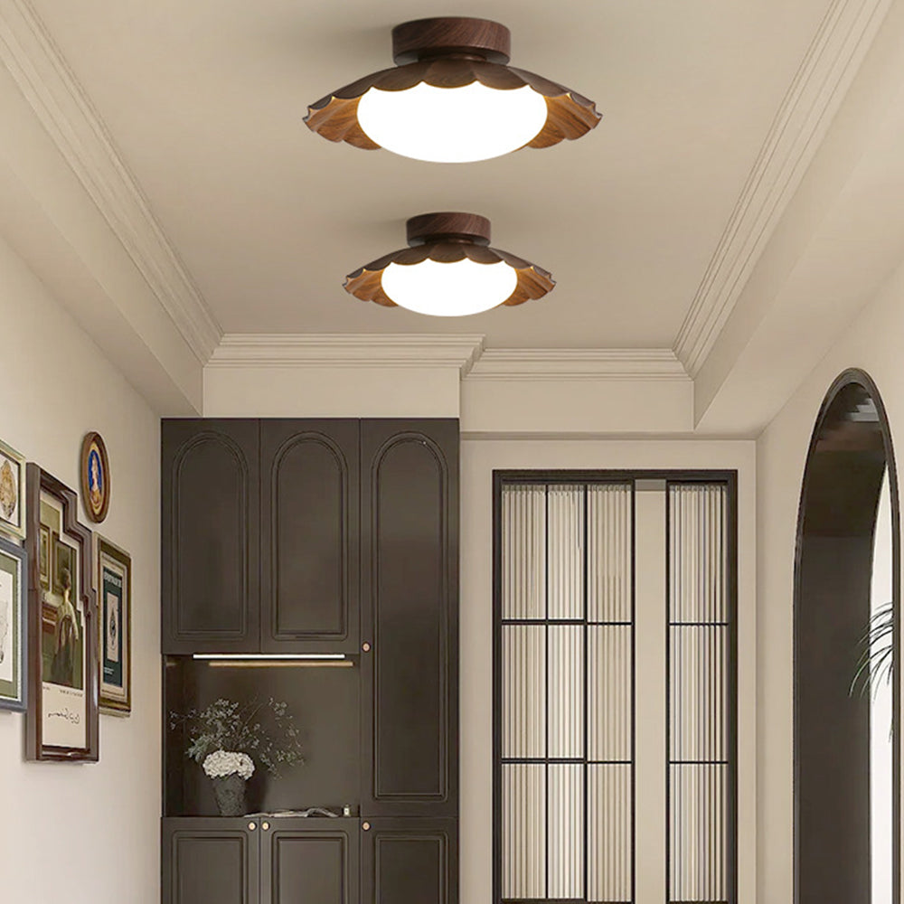 Plafonnier Vintage en Acrylique à Montage Affleurant