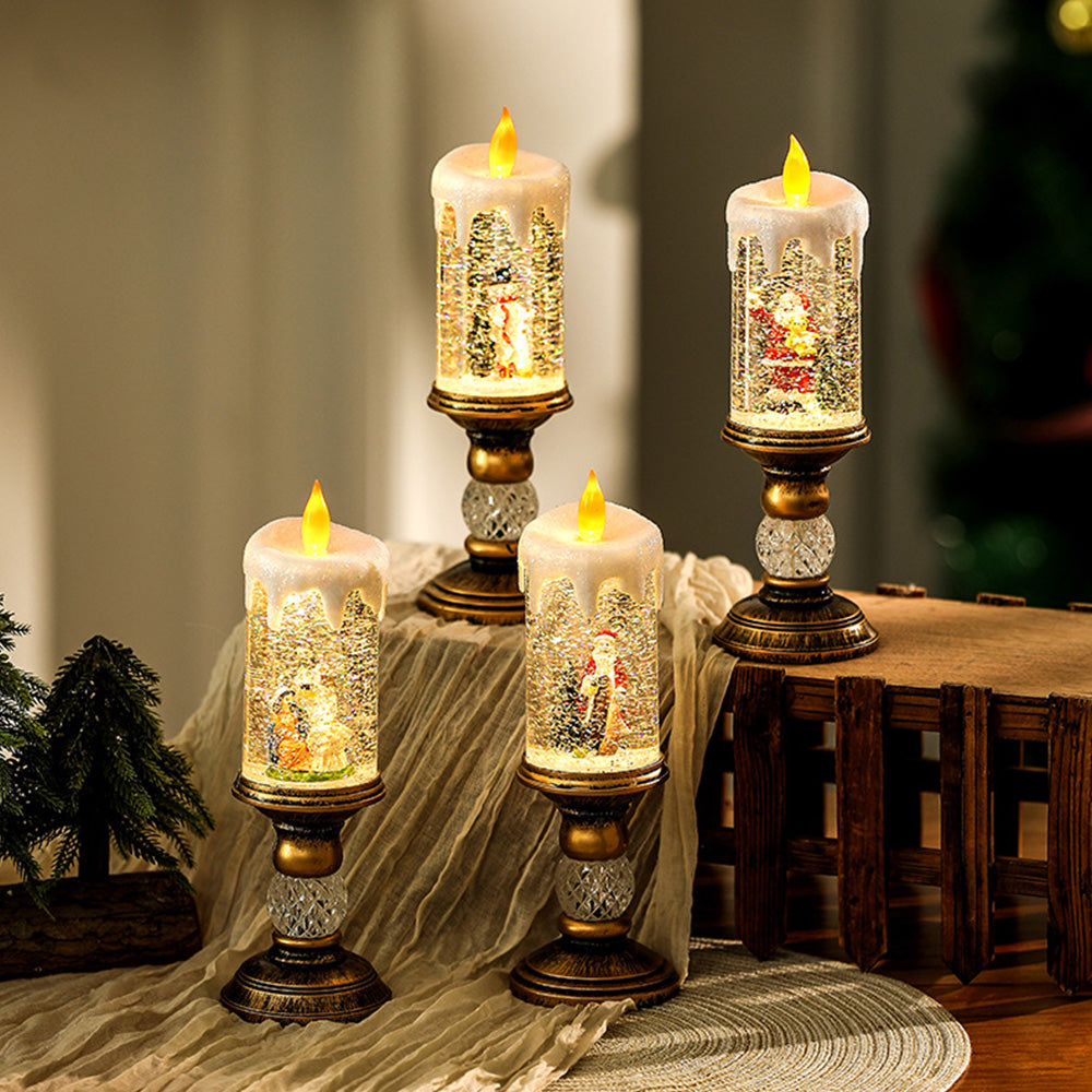 Warm Transparent LED Candles with Plastic Christmas Lights – Festive Lighting for a Magical Holiday Atmosphere