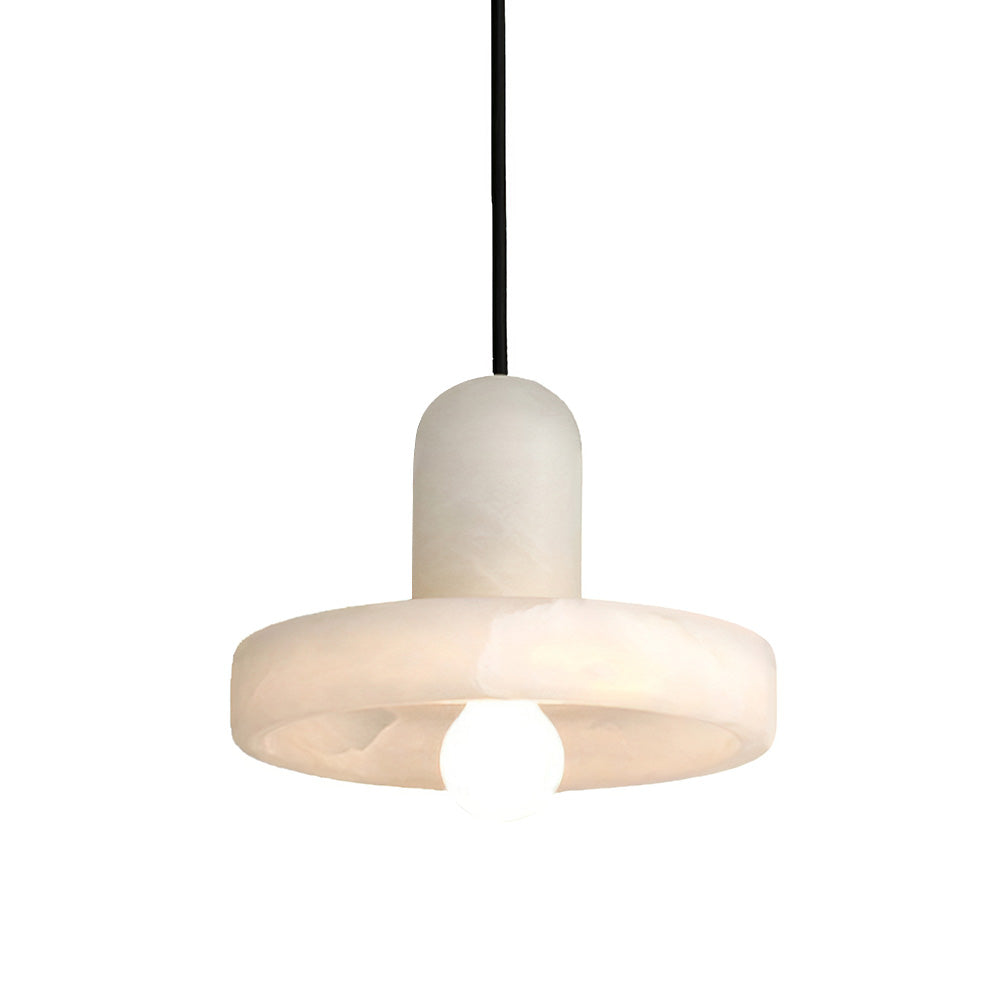 Elegant White Marble Pendant Light for Stylish Living Room Décor and Ambient Illumination