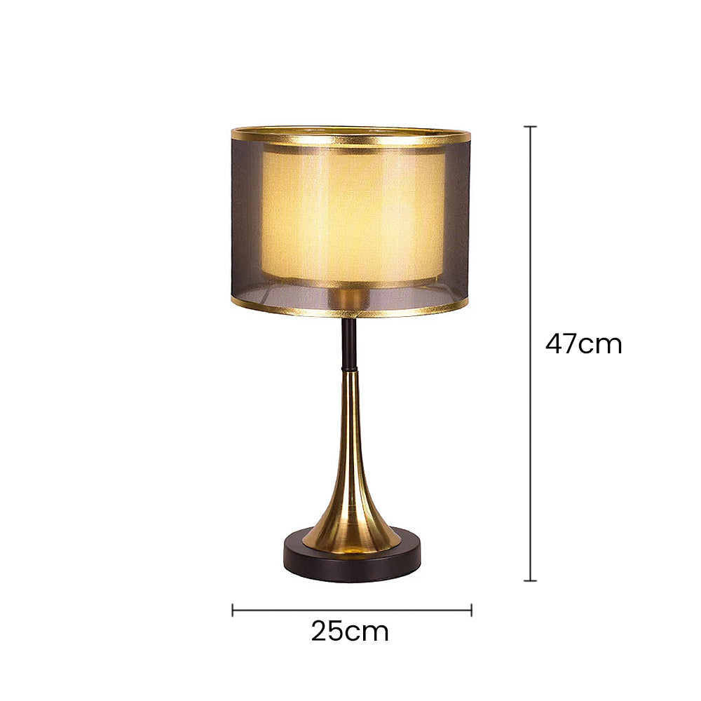 Elegant Gold Fabric Mini Table Lamp for Bedroom - Modern Design, Simple Style, Perfect for Bedside Lighting and Home Decor