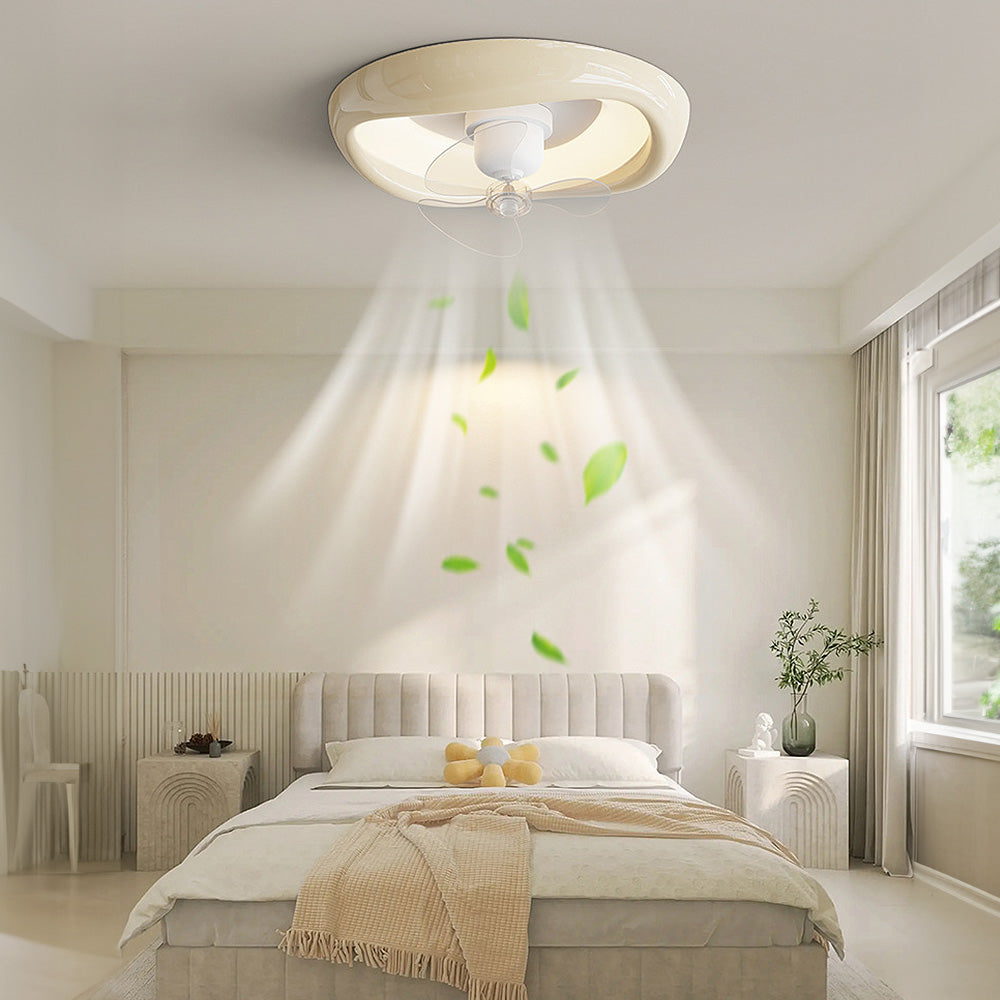 Elegant Macaron Style Bedroom Ceiling Fan with Integrated Light – Modern Design for Comfortable Living Spaces