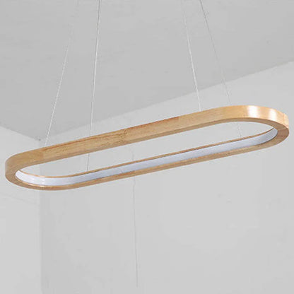 Drewniana lampa wisząca sufitowa LED