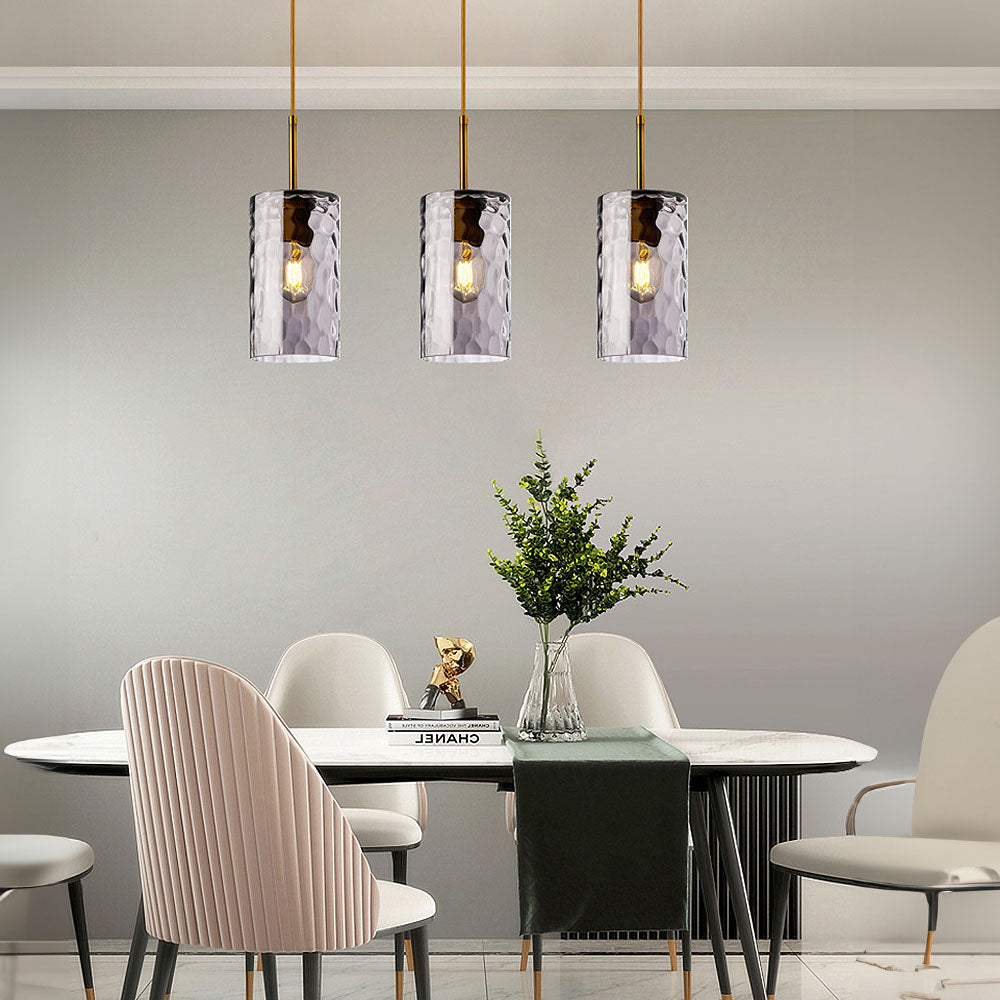 Elegant Ripple Glass Pendant Light for Dining Room - Stylish Ceiling Fixture to Enhance Your Home's Ambience and Decor