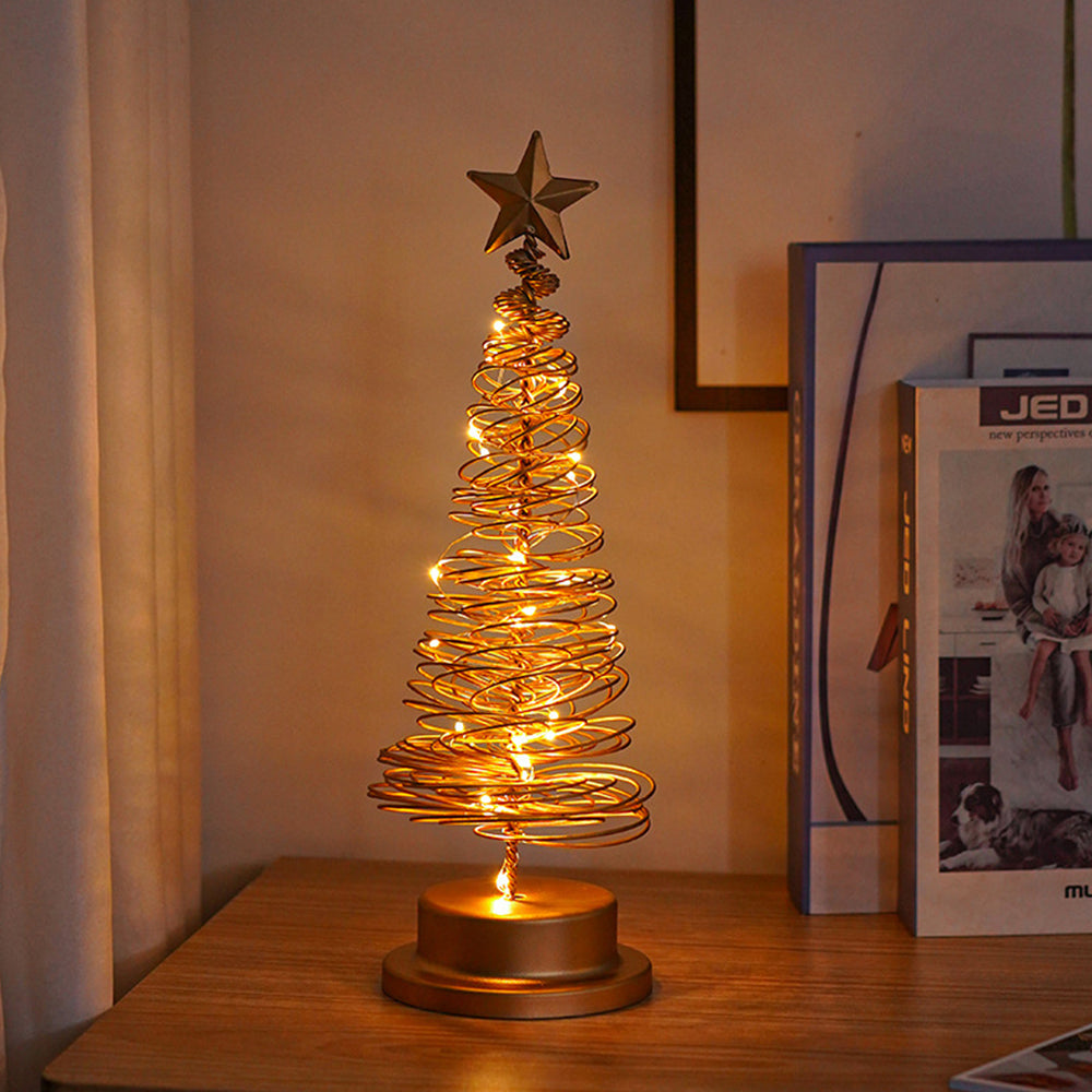 Lámpara de mesa con luces LED y árbol de metal