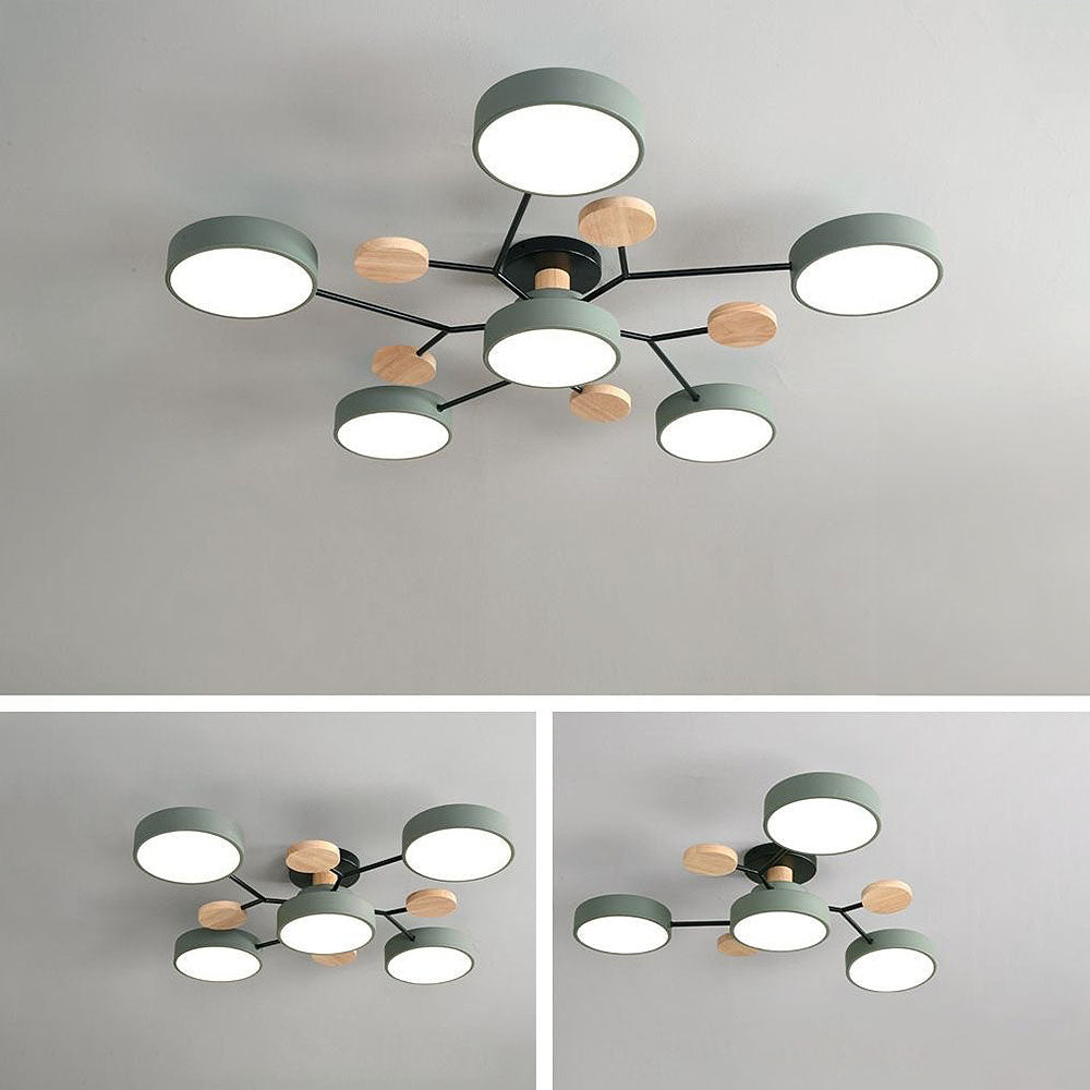 Contemporary Round Low Ceiling Light Fixture for Living Room Ambiance and Style Enhancement