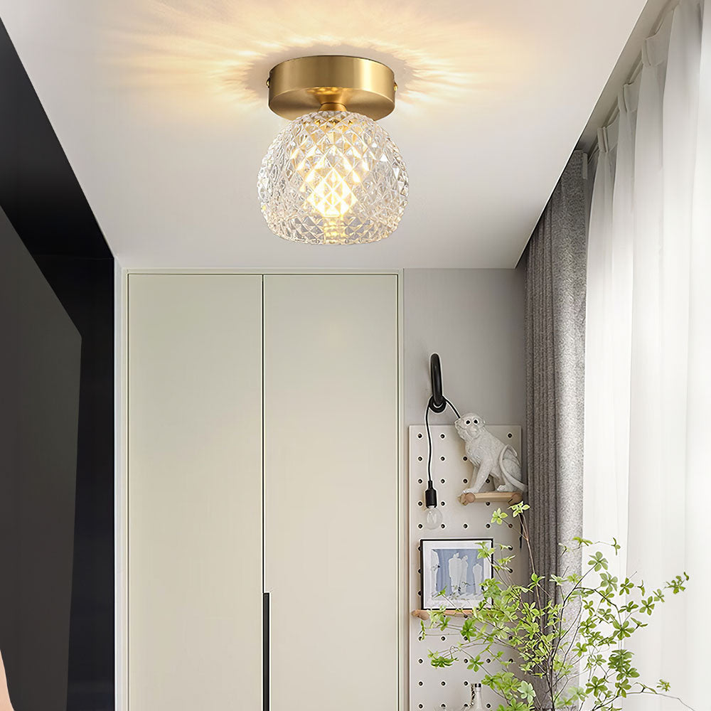 Contemporary Mini Clear Semi-Flush Ceiling Light for Hallway - Stylish and Modern Illumination Solution