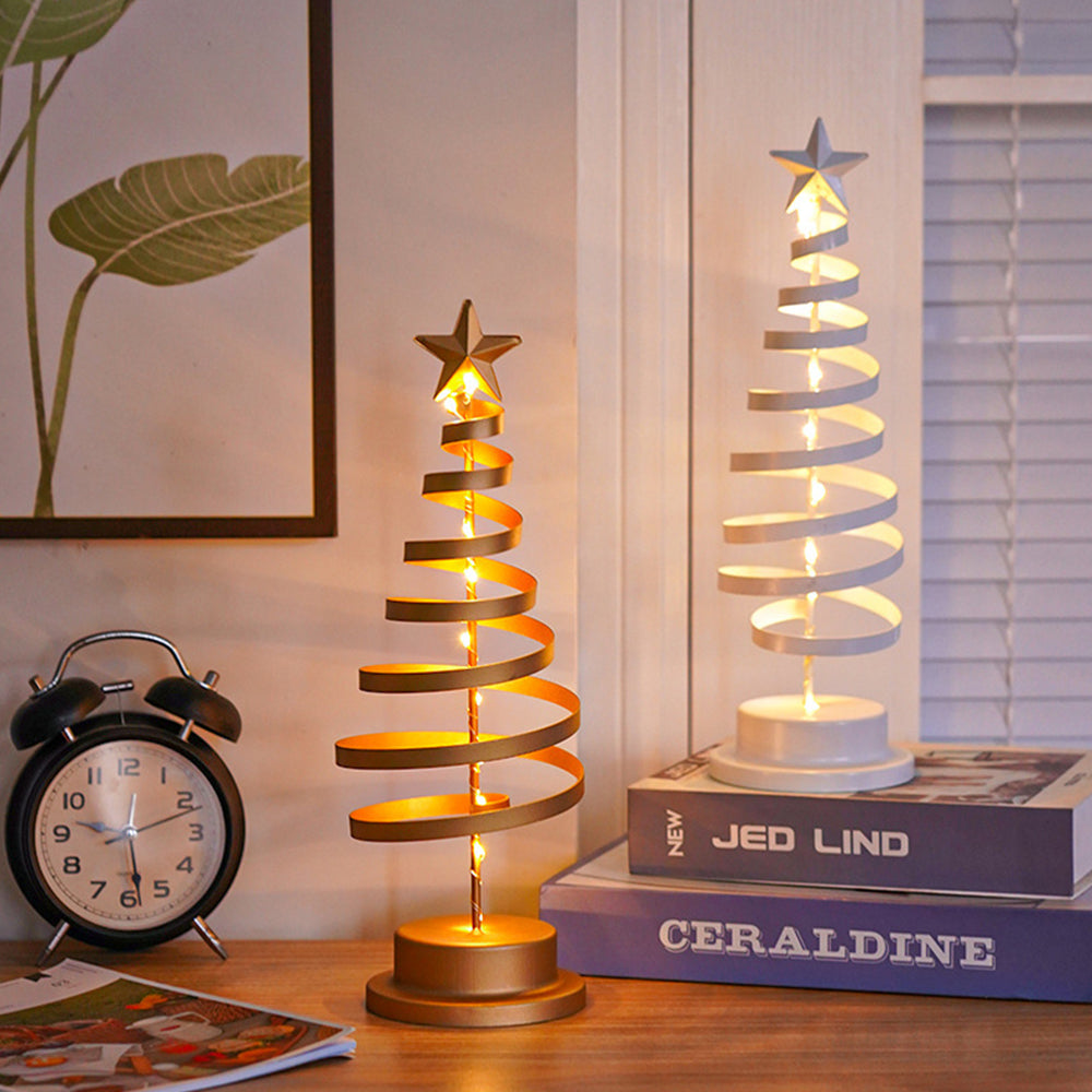 Lámpara de mesa con luces LED y árbol de metal