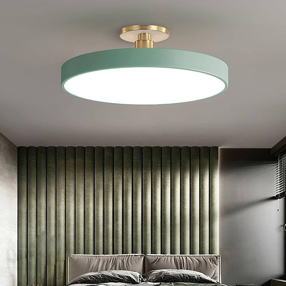 Set of 2 Dimmable Circular LED Semi Flush Ceiling Lights for Bedroom - Modern Lighting Solutions for Stylish Interiors