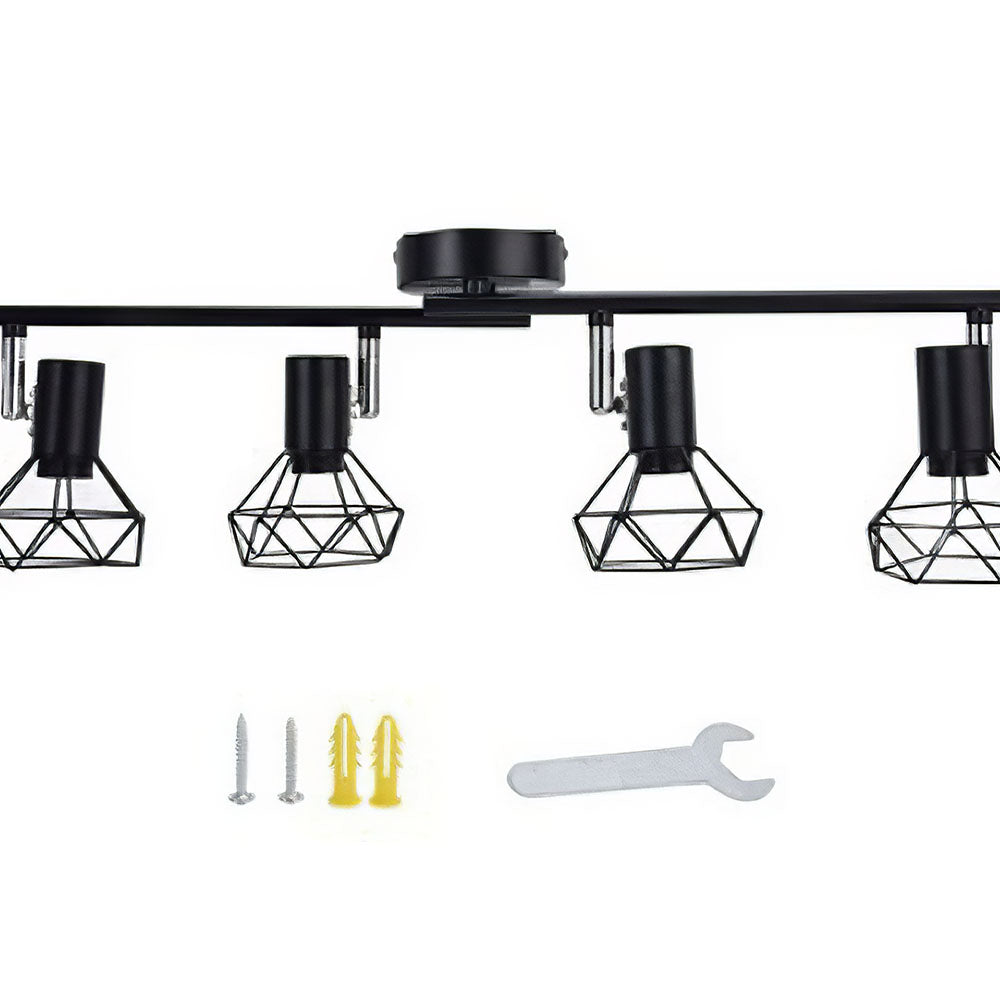 Modern Adjustable Track Lighting for Living Rooms - Sleek Iron Design for Stylish Home Illumination