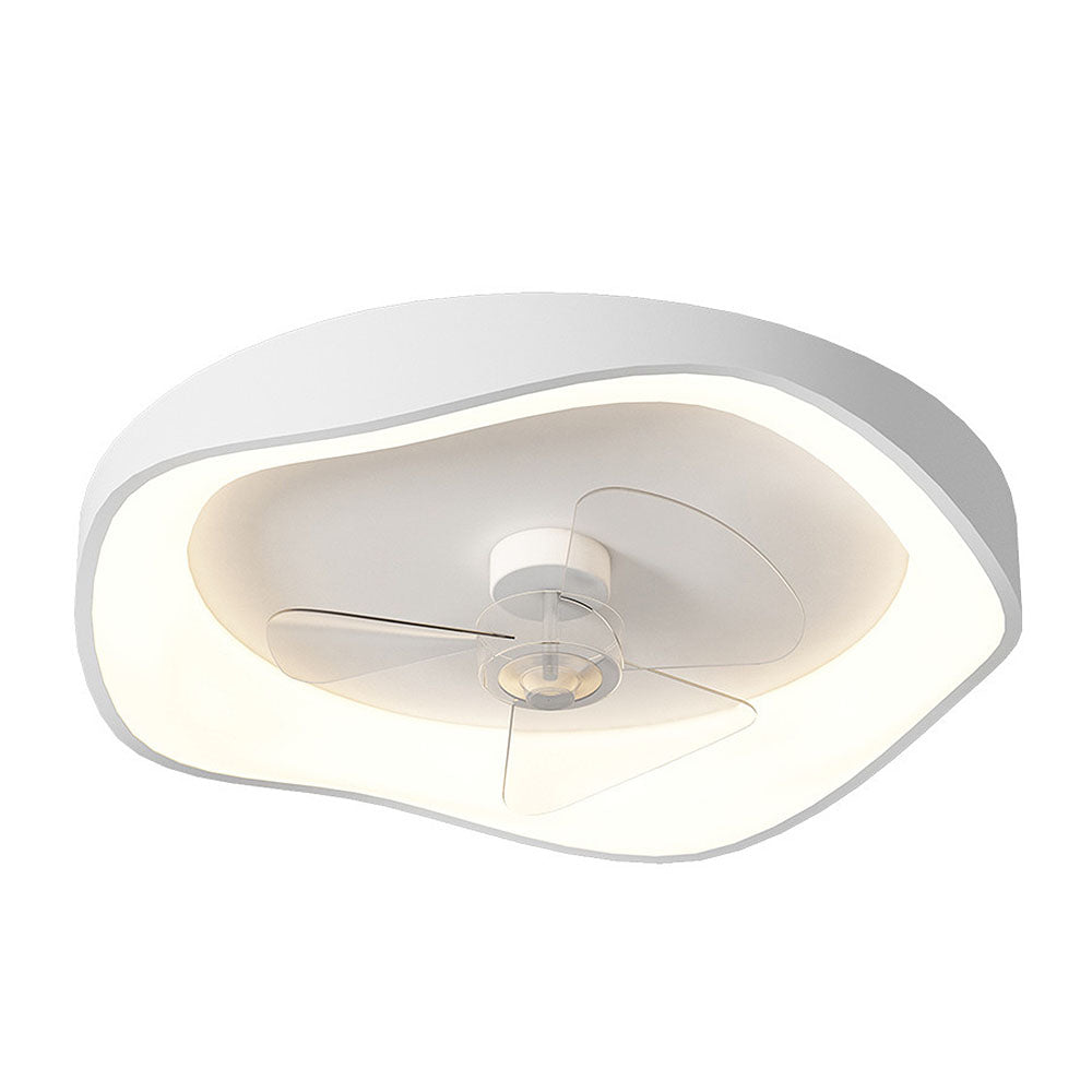 Sleek Modern Minimalist White Iron Ceiling Fan with Integrated Light for Stylish Home Interiors