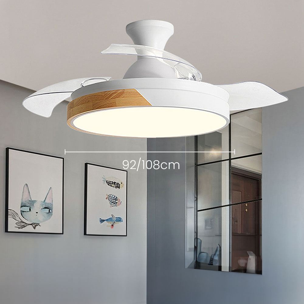 Acrylic Remote-Controlled LED Ceiling Fan with Light – Stylish and Energy-Efficient Home Lighting Solution