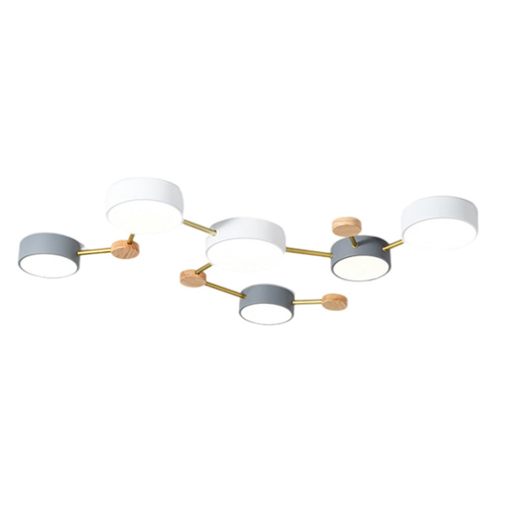 Nordic Inspired Creative Multi-Head LED White Ceiling Light Fixture for Modern Home Illumination