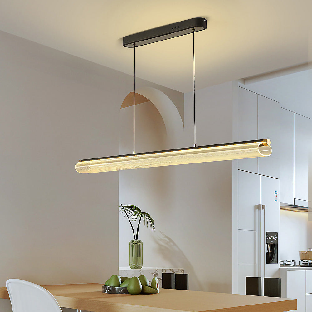 Nordic Modern Long LED Island Light Fixture for Contemporary Kitchen Spaces and Dining Areas