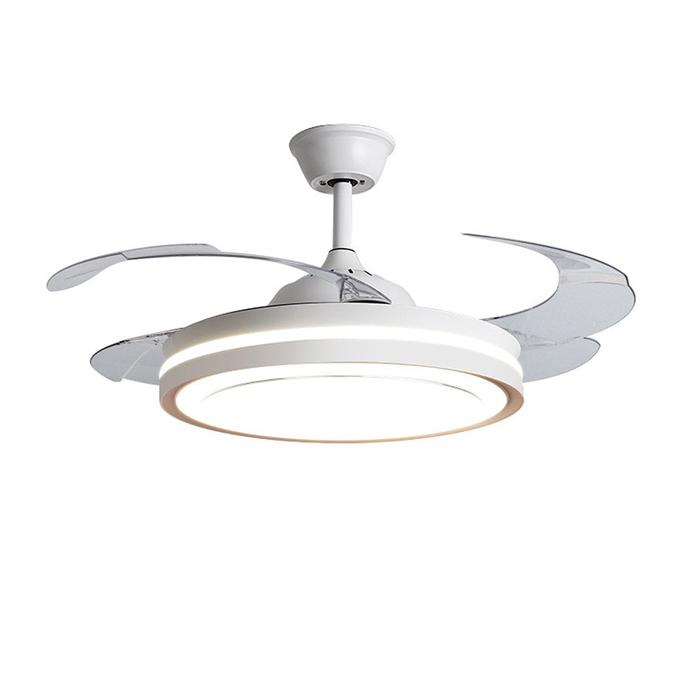 Metal LED Ceiling Fan with Remote Control and Integrated Light – Stylish and Efficient Home Lighting Solution