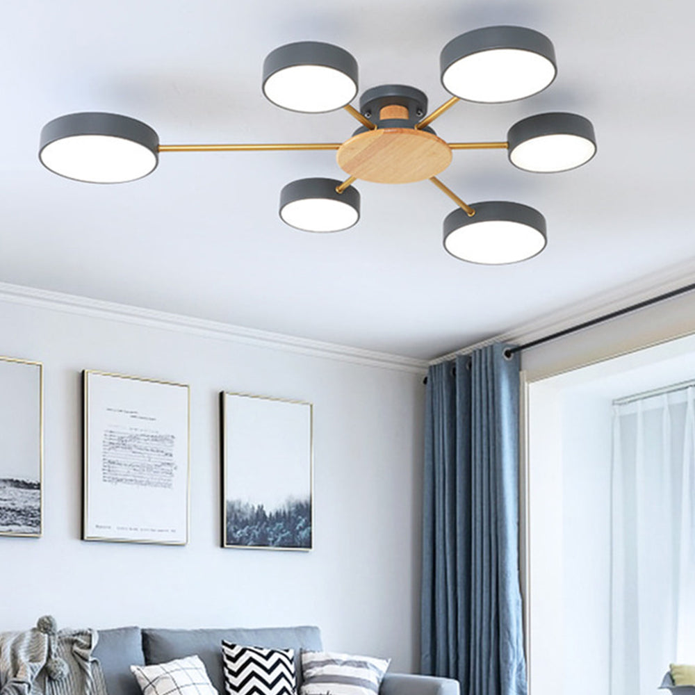 Multi-Bulb Round LED Ceiling Light for Bedrooms - Stylish Illumination for Modern Home Décor