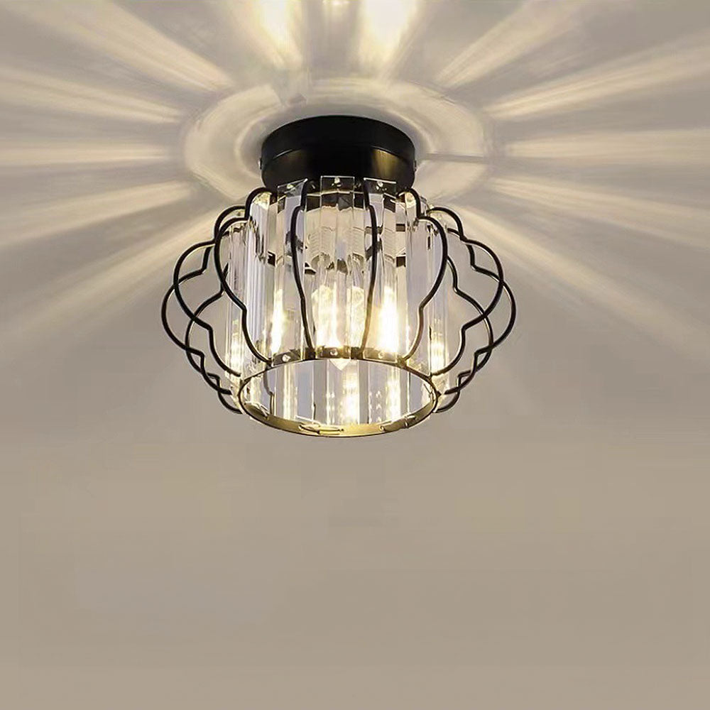 Opulent Gold Crystal Ceiling Light Fixture for Elegant Hallways – Stunning Luxury Lighting for Your Home Decor