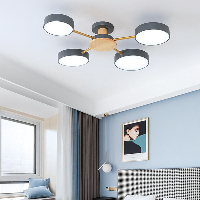 Multi-Bulb Round LED Ceiling Light for Bedrooms - Stylish Illumination for Modern Home Décor