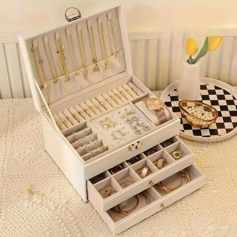 Joyero organizador de cuero para accesorios