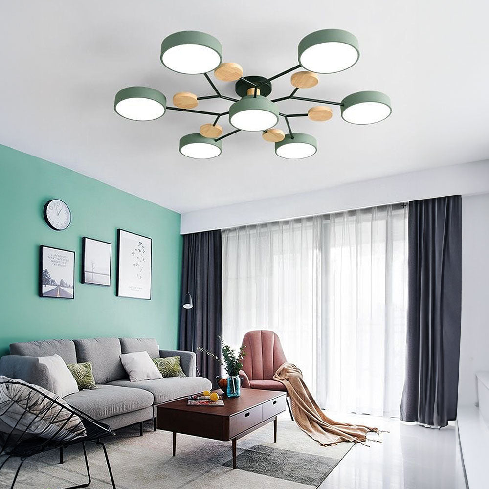 Contemporary Round Low Ceiling Light Fixture for Living Room Ambiance and Style Enhancement