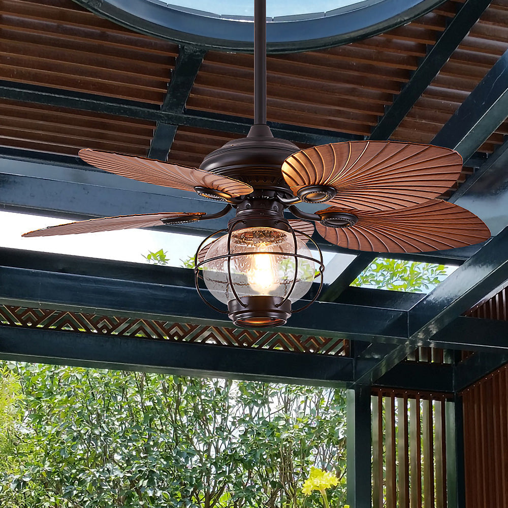 Sleek Black Creative Ceiling Fans with Outdoor Lighting for Stylish Home and Garden Spaces