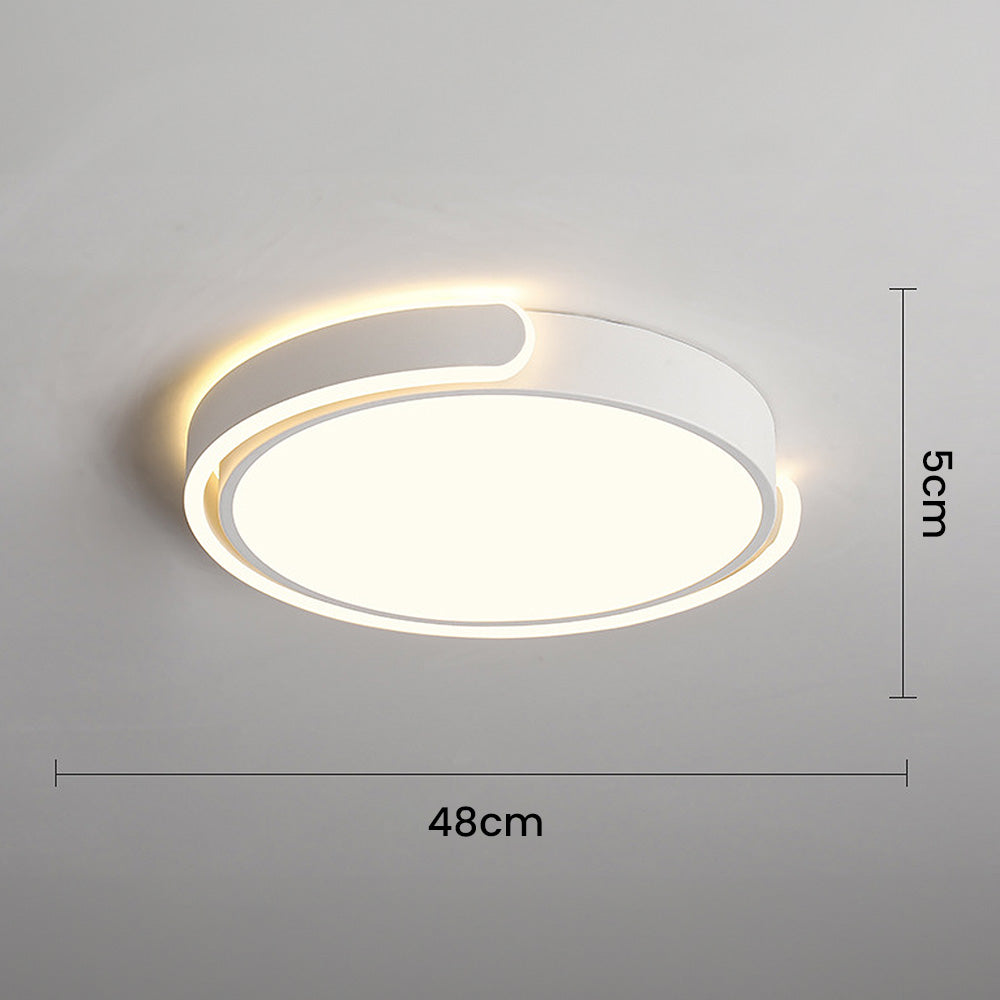 Sleek Minimalist Round Acrylic LED Ceiling Light for Modern Bedrooms - Stylish Illumination for Contemporary Spaces