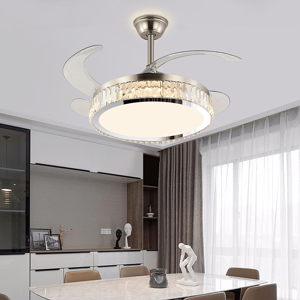 Elegant Crystal Ceiling Fan Light for Bedrooms - Stylish and Functional Lighting Solution for Home Decor