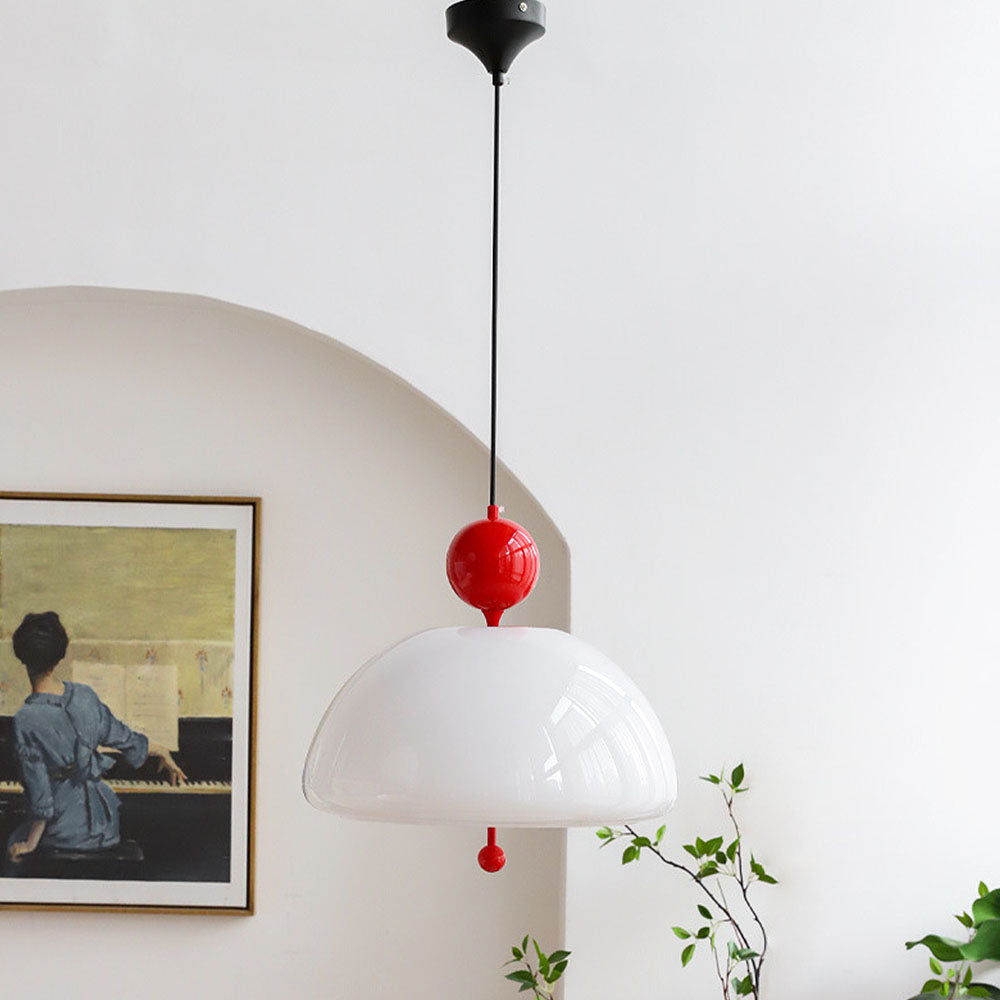 Modern Red Glass Pendant Light Fixture for Living Room - Stylish and Simple Design to Enhance Your Home Decor