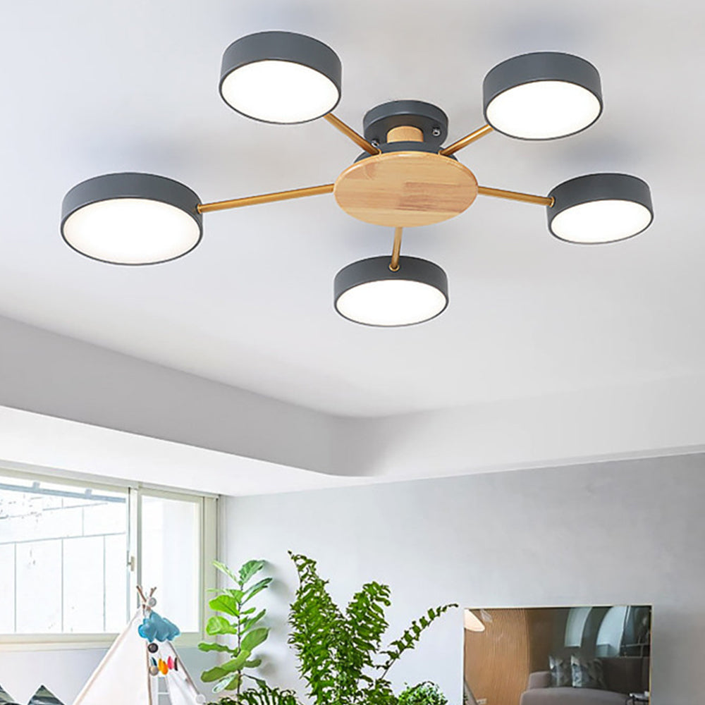 Multi-Bulb Round LED Ceiling Light for Bedrooms - Stylish Illumination for Modern Home Décor