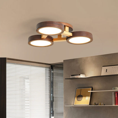 LED Ceiling Light with Wood Modern Design