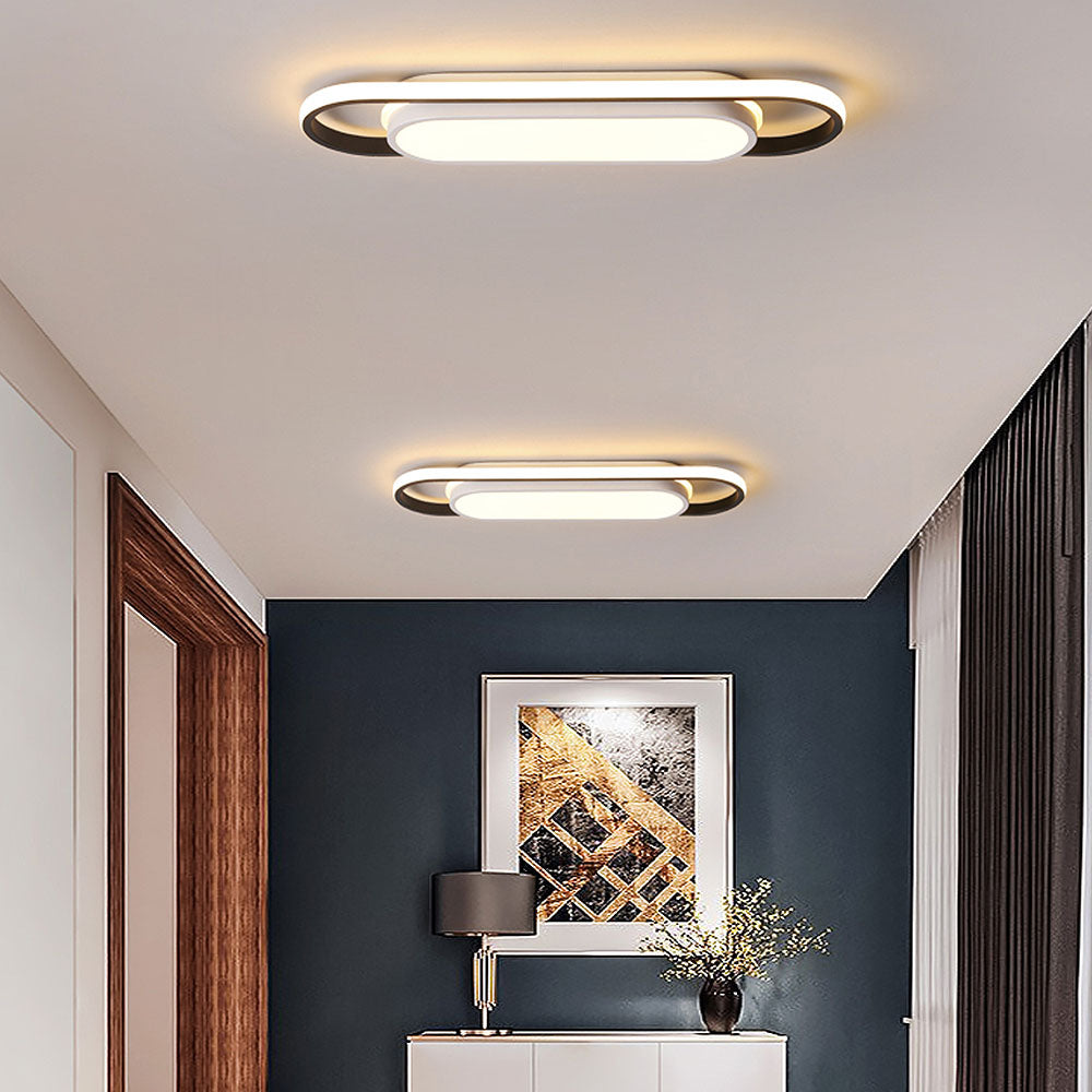 Sleek Black LED Corridor Ceiling Lights - Long, Low Profile Design for Modern Hallways and Spaces, Perfect for Subtle Illumination