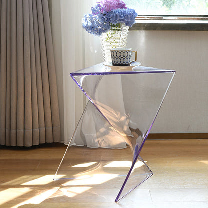 Side Table Modern Acrylic Twist Design