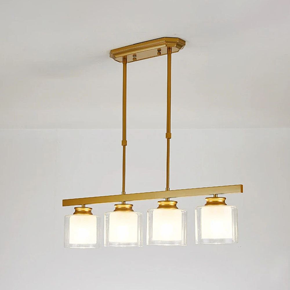 Plafonnier en verre pour îlot de cuisine moderne