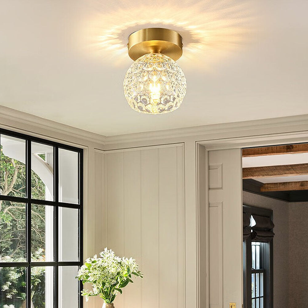 Contemporary Mini Clear Semi-Flush Ceiling Light for Hallway - Stylish and Modern Illumination Solution