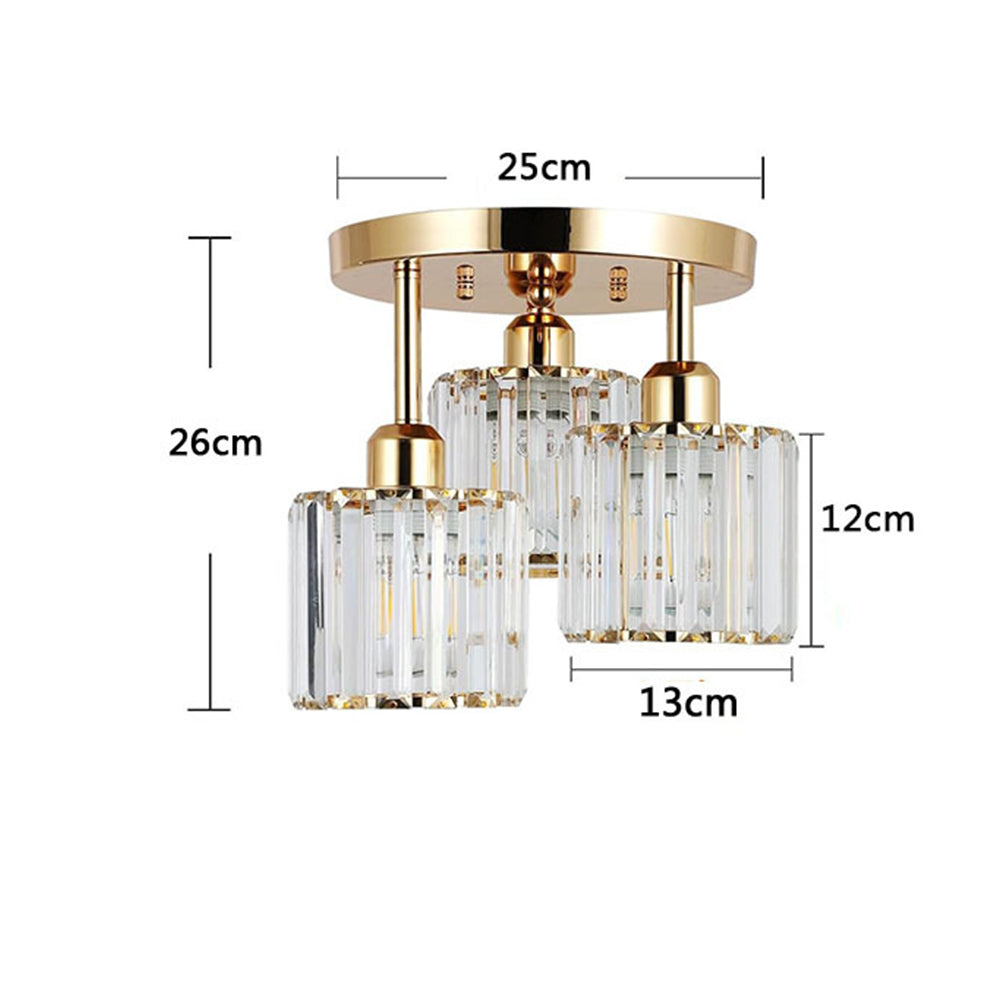 Elegant Modern Crystal Semi-Flush Ceiling Lights