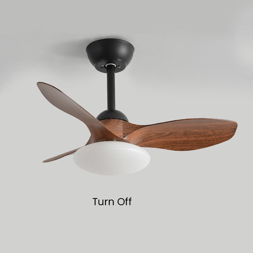 Natural Wood Elegant Ceiling Fan with LED Light - Stylish and Simple Design for Modern Homes and Spaces