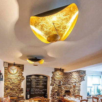 Plafonnier Feuille d'Or Lampe Suspendue Moderne