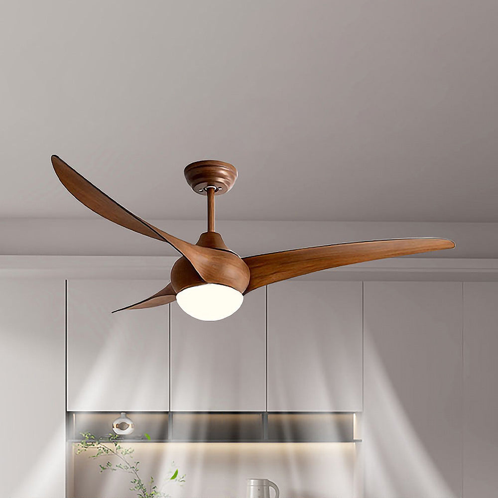 Wooden Flush Ceiling Fan with LED Light and Remote Control for Effortless Comfort and Style in Your Home