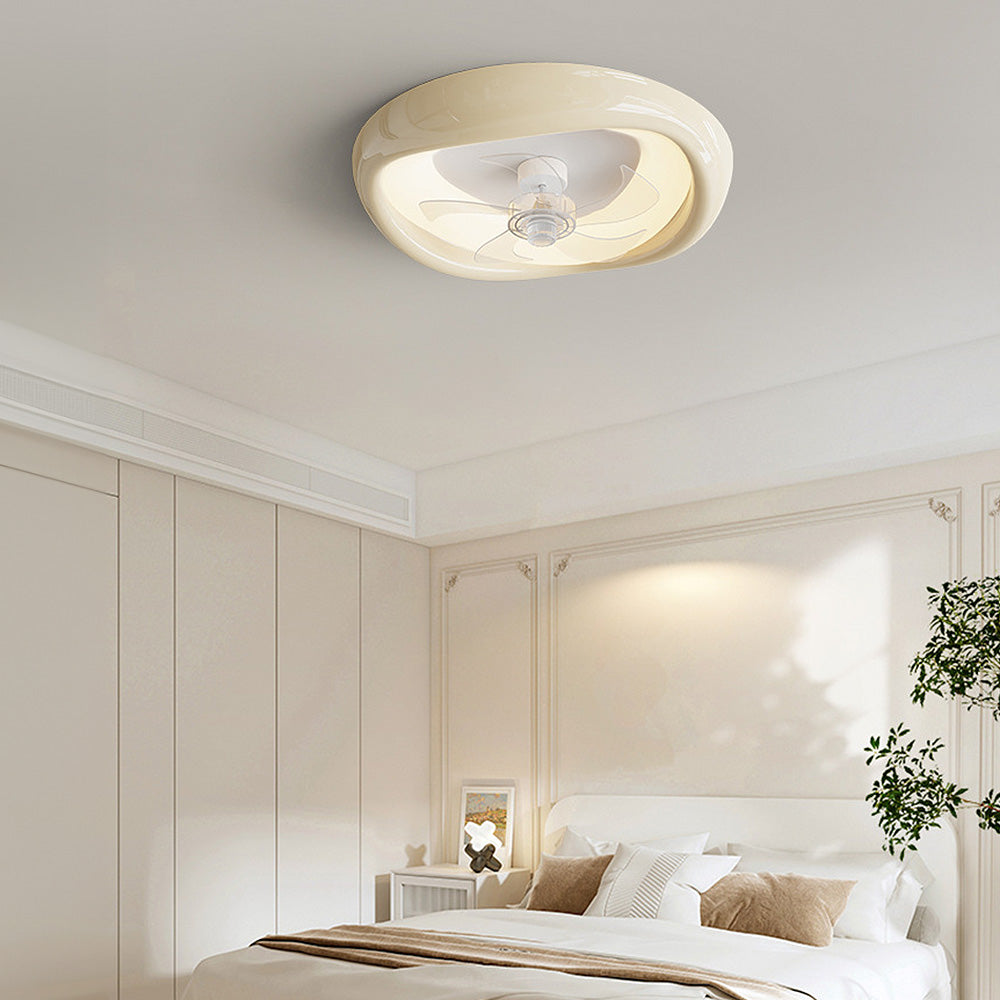 Elegant Macaron Style Bedroom Ceiling Fan with Integrated Light – Modern Design for Comfortable Living Spaces