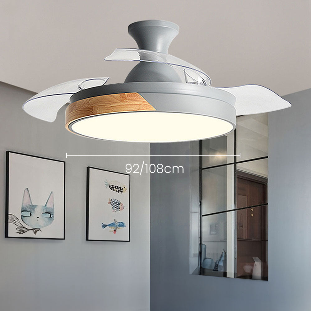 Acrylic Remote-Controlled LED Ceiling Fan with Light – Stylish and Energy-Efficient Home Lighting Solution