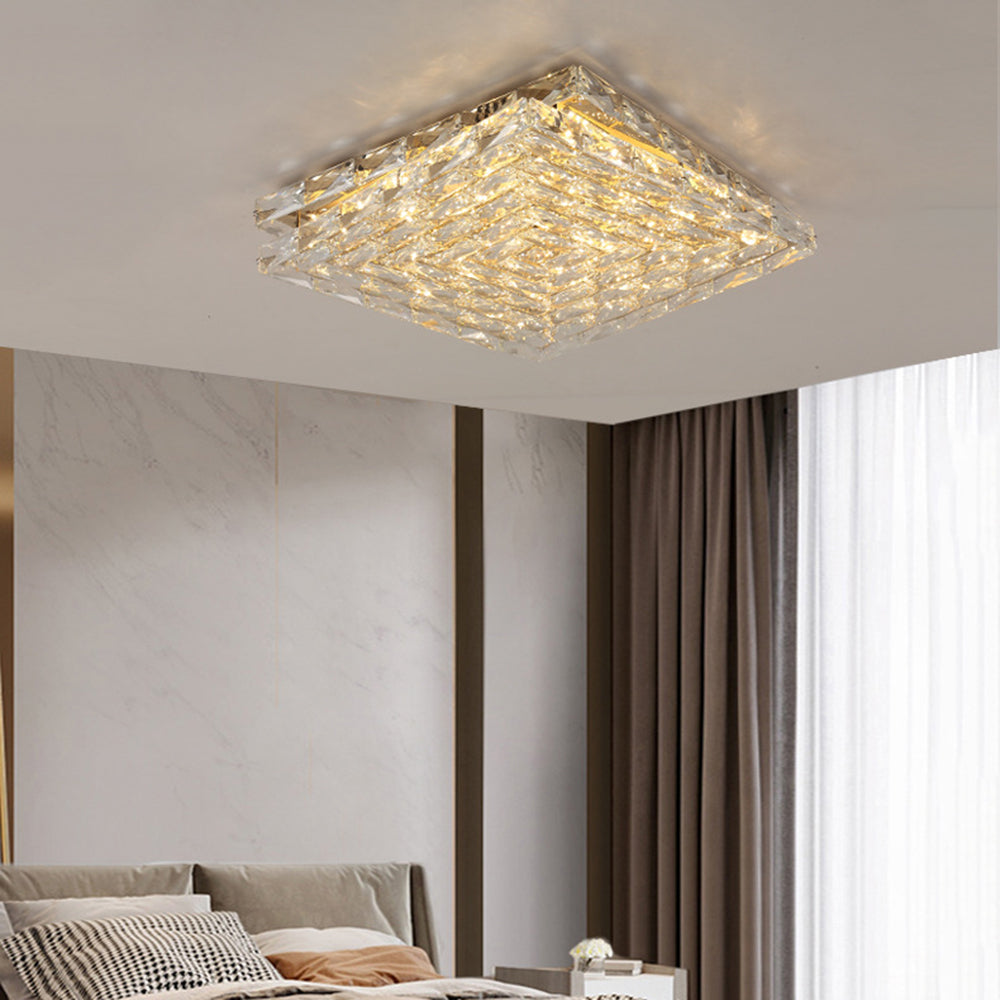 Elegant Crystal LED Ceiling Light Fixture for Luxurious Home Décor and Ambient Illumination - Modern Design, Easy Installation