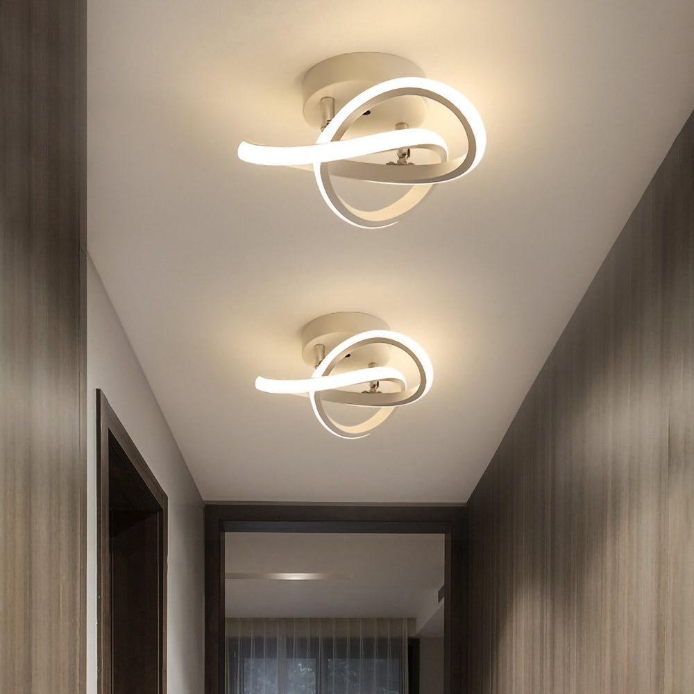 Sleek Modern Metal White LED Ceiling Light Fixture for Contemporary Home Illumination and Stylish Décor