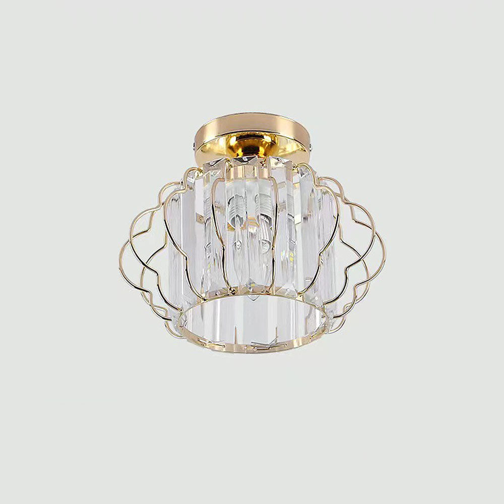 Opulent Gold Crystal Ceiling Light Fixture for Elegant Hallways – Stunning Luxury Lighting for Your Home Decor