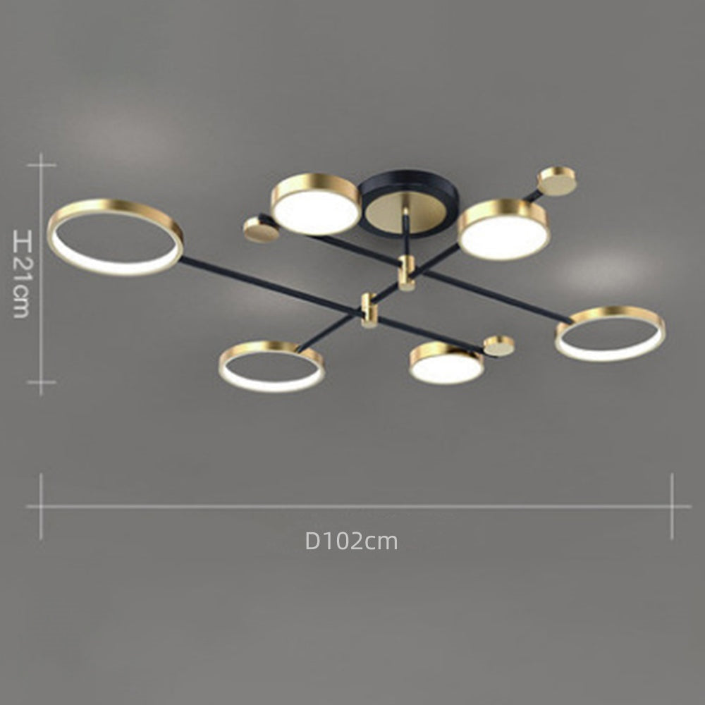 Contemporary LED Ceiling Light for Living Room - Modern Rings Design for Stylish Illumination and Ambience