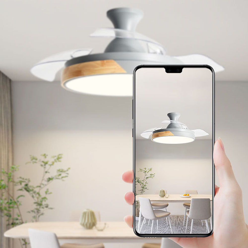 Acrylic Remote-Controlled LED Ceiling Fan with Light – Stylish and Energy-Efficient Home Lighting Solution