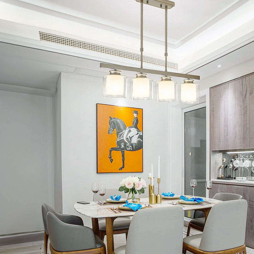 Plafonnier en verre pour îlot de cuisine moderne