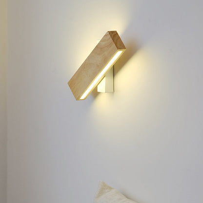 Wall Light With Rotatable Wood LED Design
