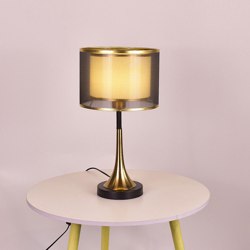 Elegant Gold Fabric Mini Table Lamp for Bedroom - Modern Design, Simple Style, Perfect for Bedside Lighting and Home Decor