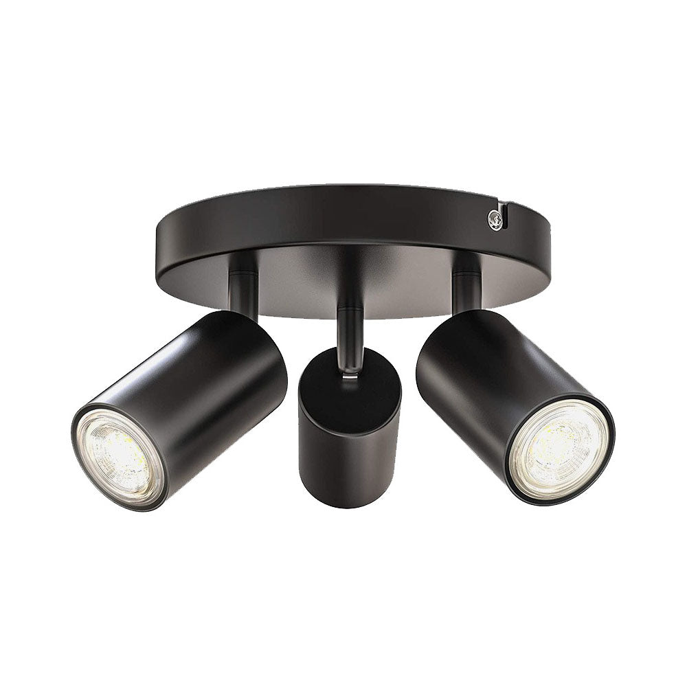 Adjustable Modern Iron Track Spotlights - Three Bulbs for Stylish Living Room Lighting